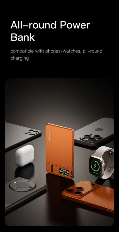 10000mAh Magnetic Powerbank 15W Wireless Power bank PD 20W Fast Charing External Battery For MagSafe iPhone 12-17 Pro Watch