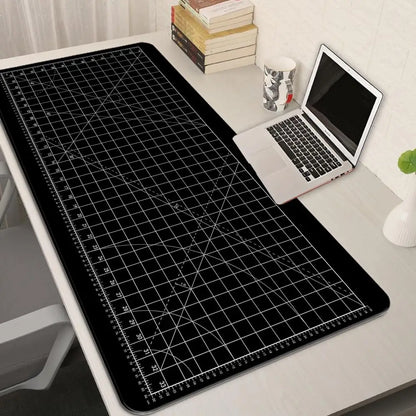 Cutting-Mat-white-on-black Mouse Pad Office Gaming Laptop Deskmat Anime Mousepad Gamer Keyboard Mouse Mat Computer Accessories