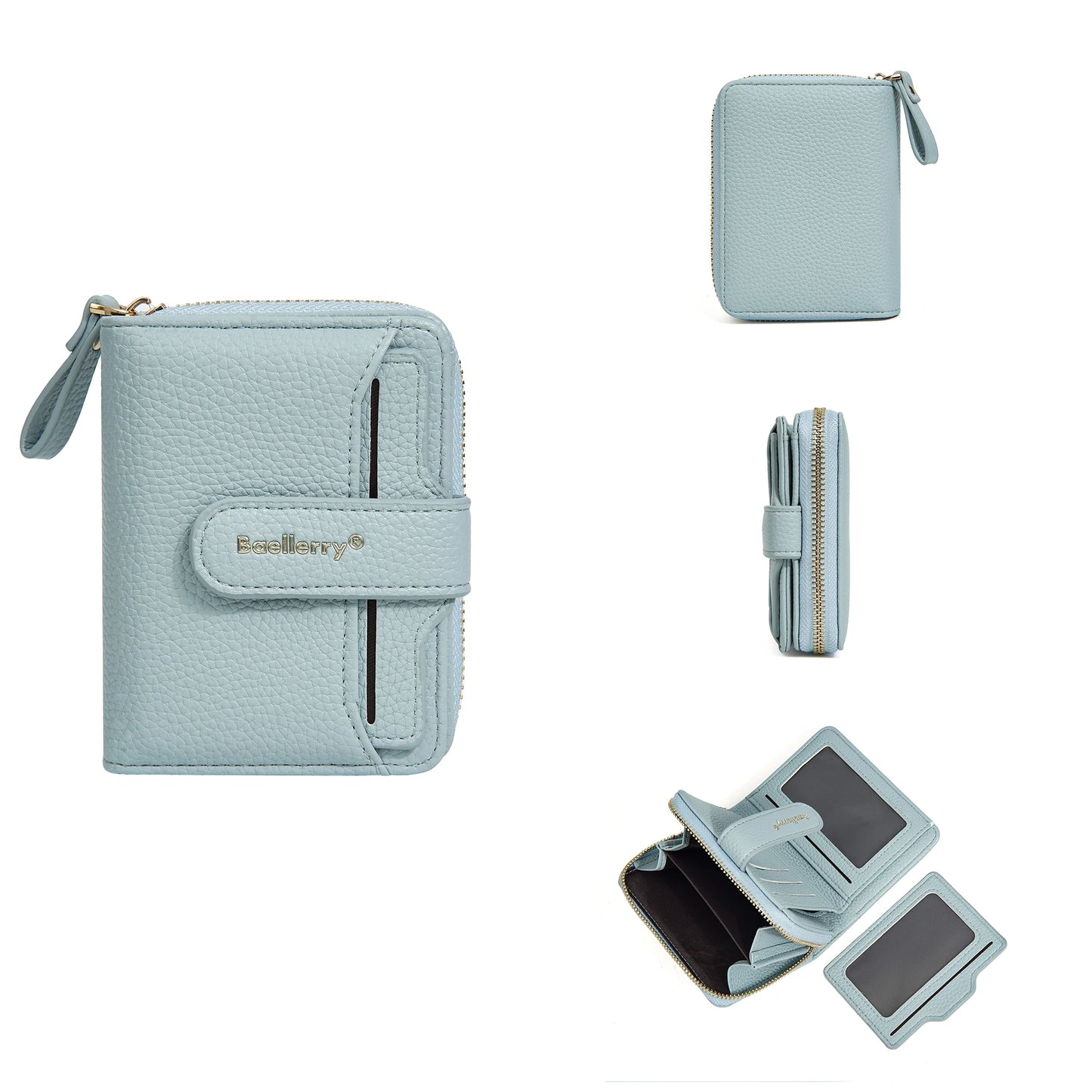Baellerry Women Stylish Zip Around Card Wallet Multi-Functional RFID Blocking Purse 6 Card Slots and Coin Pocket Minimalist Gift