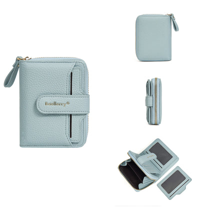 Baellerry Women Stylish Zip Around Card Wallet Multi-Functional RFID Blocking Purse 6 Card Slots and Coin Pocket Minimalist Gift