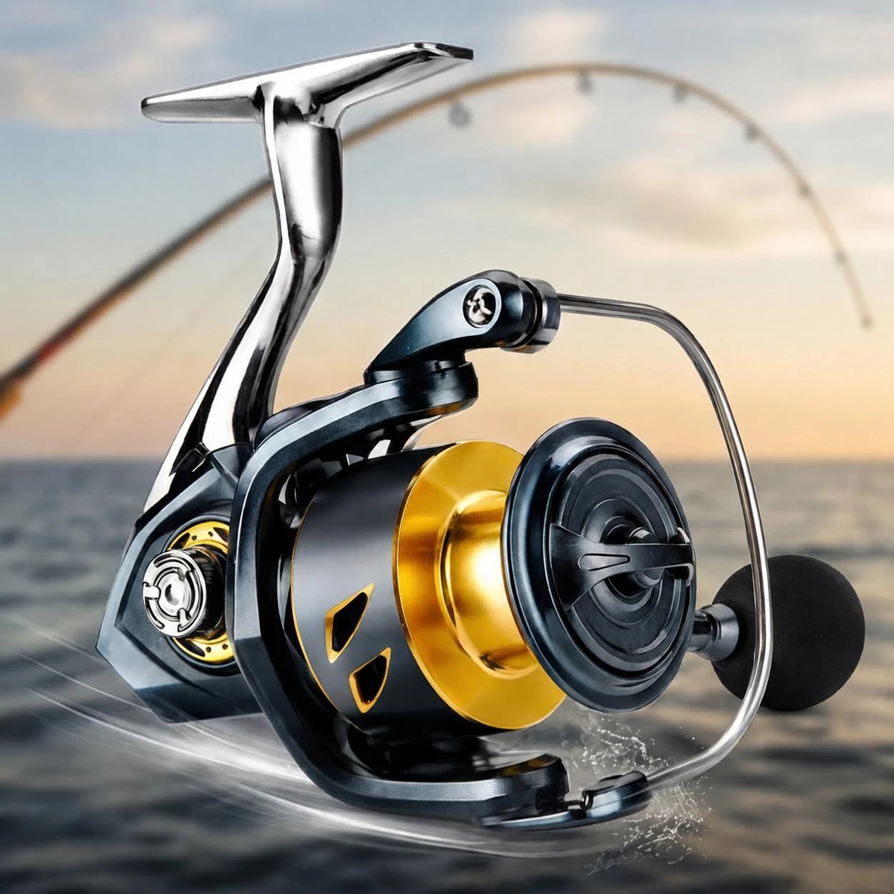 Spinning Fishing Reel 33LBs Max Drag 5.2:1 Gear Ratio Water Resistant Design for Bass Trout Salmon Freshwater Angling Pesca