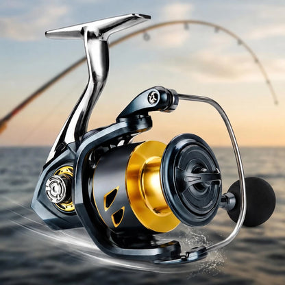 Spinning Fishing Reel 33LBs Max Drag 5.2:1 Gear Ratio Water Resistant Design for Bass Trout Salmon Freshwater Angling Pesca
