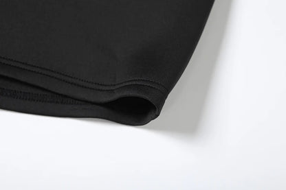 Weird Puss Chic Turtleneck T-Shirt 2-Piece Set Women Classic New Trend Long Gloves+Short Sleeve Crop Tees Fashion Streetwear