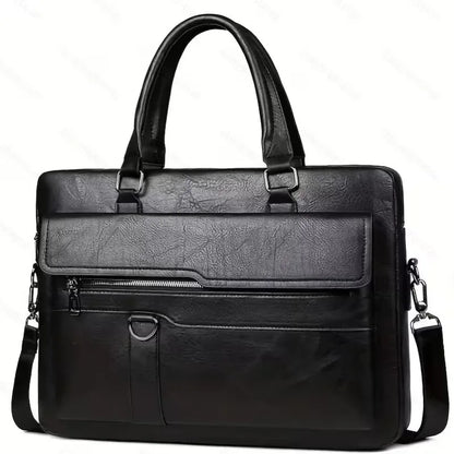PU Business Briefcase - A Lightweight Cross-body Bag with Ample Capacity, Perfect for Daily Commuting.