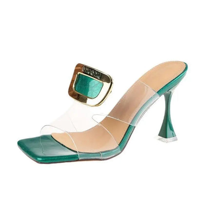 High Heels Slippers Women Pumps Shoes Dress 2024 New Summer Luxury Brand Sexy Party Designer Sandals Fashion Transparency Slides