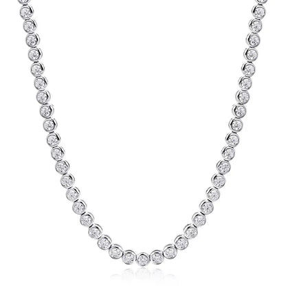 Serenity D Color 2mm 3mm Full Moissanite Tennis Necklace For Women S925 Silver Moissanite Bubble Bracelet Plate 18K Fine Jewelry