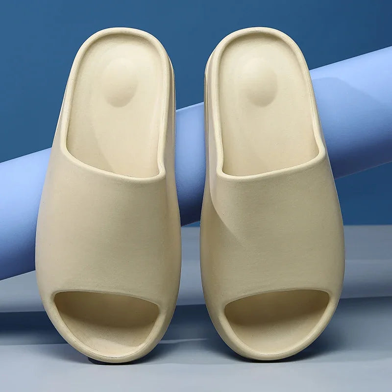 Summer Slippers Men Women Indoor EVA Soft Bottom Sandals Open Toe Trend Slides Beach Shoes Slippers Home Shoes Size 35-46