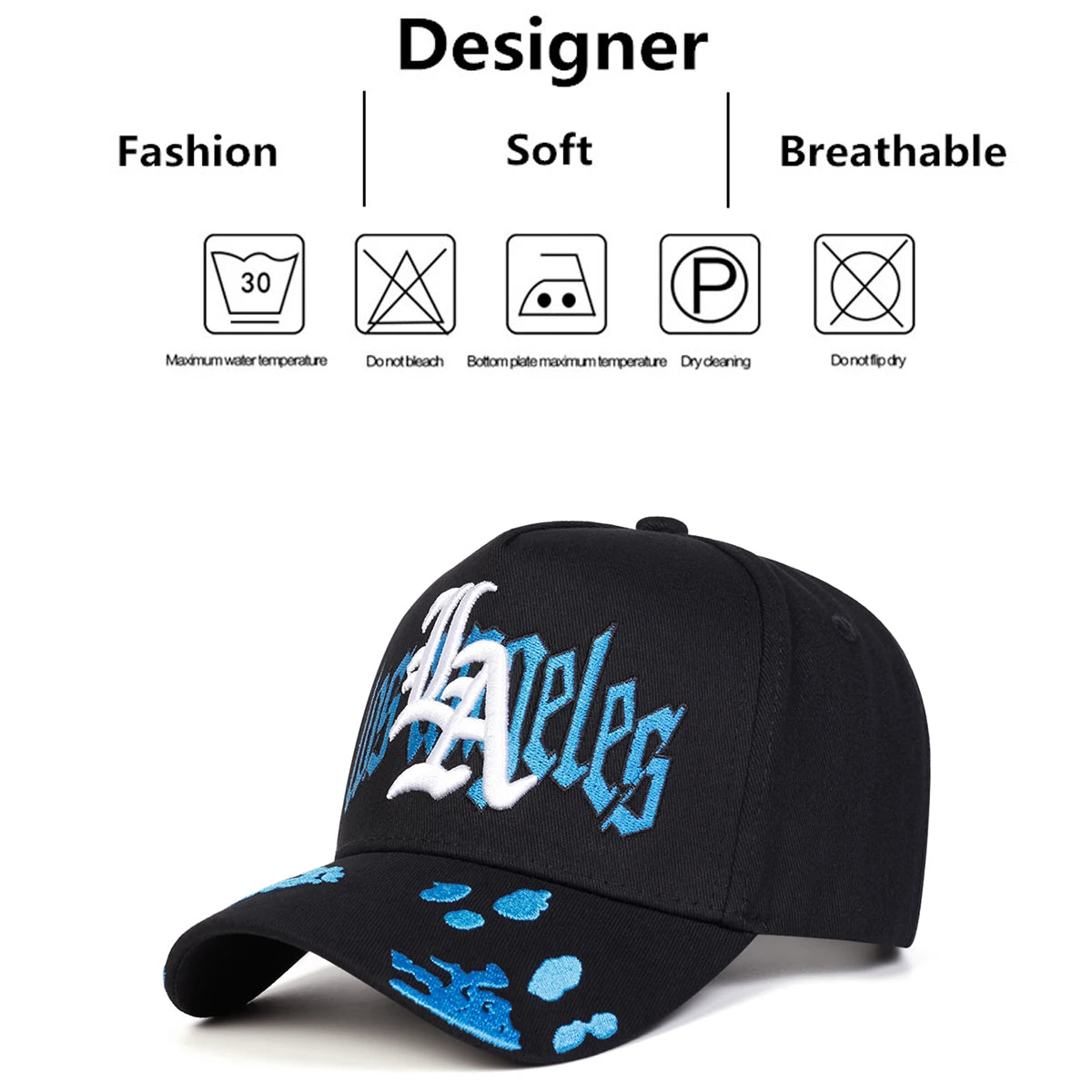 Unisex Gothic LA LOS ANGELES Embroidery Baseball Caps Spring Autumn Outdoor Adjustable Casual Hats Sunscreen Hat Sports Cap
