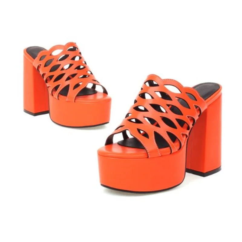 Women Slippers New Summer Hot Designer Wedges Slippers Chunky Platform Mules Sandals High Heels Beach Shoes Slides 34-43