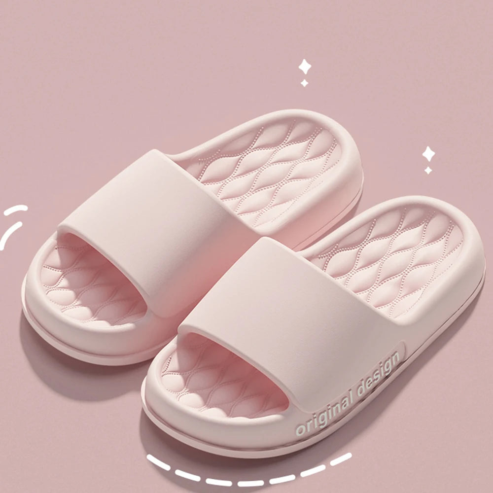 Smile Pop Men Slippers House Shower Bathroom Shoes EVA Beach Slides Fashion Soft Cloud Slippers Summer Men Antiskid Sandals