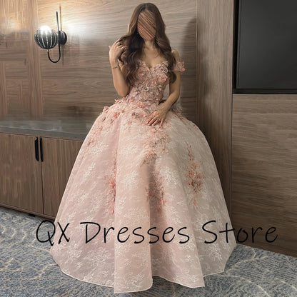 Customized Appliques Draped Tulle Evening Dress Off the Shoulder Sleeveless Luxury Party Dress Backless A-line FLoor Length Gown