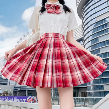 Japanese Bow Tie Skirt Set Student Pleated Skirt Jk Uniform Korean School Sexy Girl Preppy Style Seifuku Japanese School Uniform