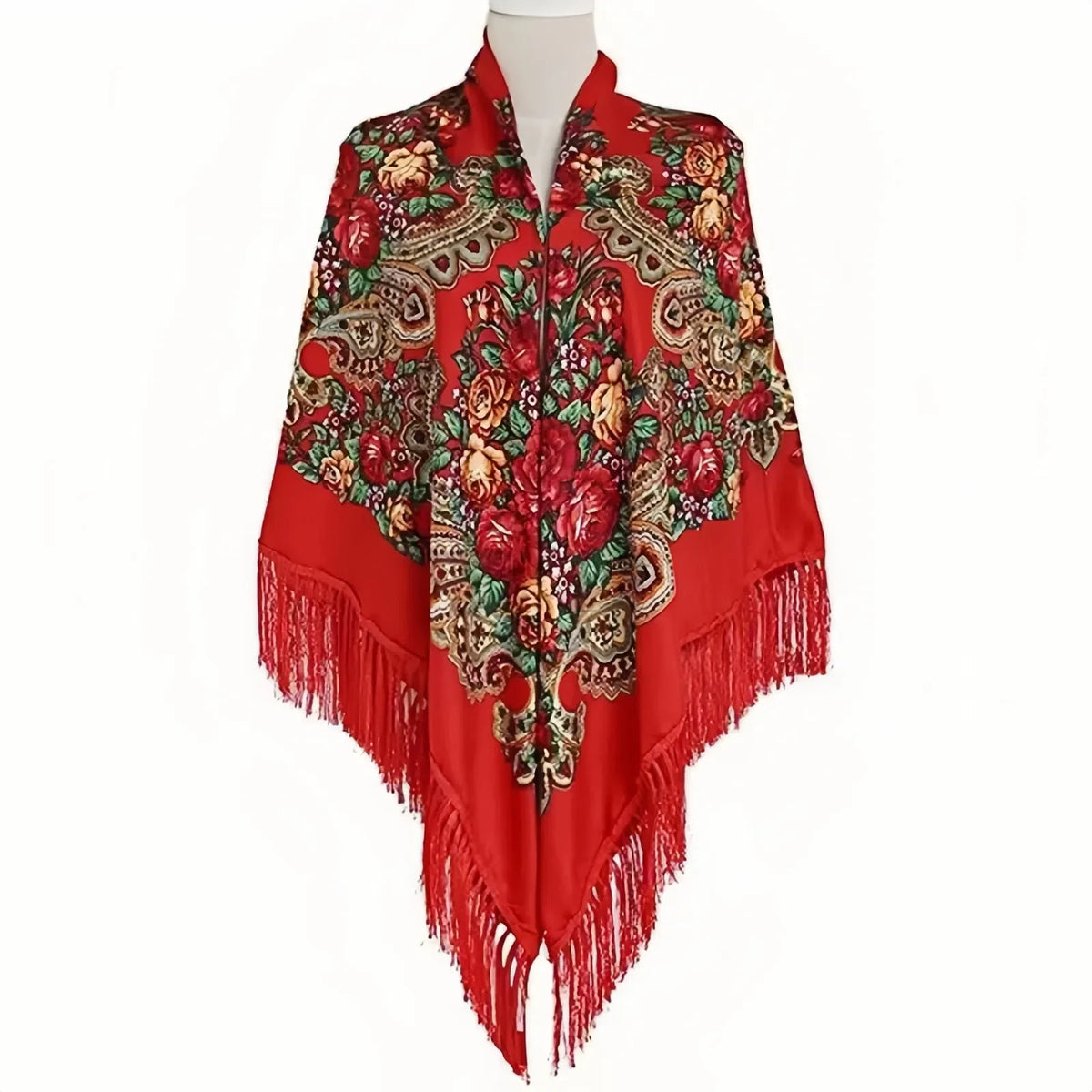 160*160cm Russian Square Scarf for Woman Warm Tassel Shawls Floral Print Handkerchie Wraps Babushka Bandana Beach Travel Blanket
