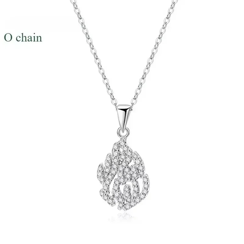 QIBAOKU 18k Plated All Real Moissanite Necklace for Women Wedding Lab Diamond Pendant Sterling Silver S925 Chain Wholesale 2026