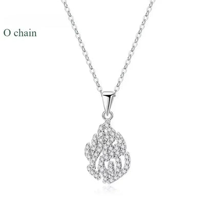 QIBAOKU 18k Plated All Real Moissanite Necklace for Women Wedding Lab Diamond Pendant Sterling Silver S925 Chain Wholesale 2026