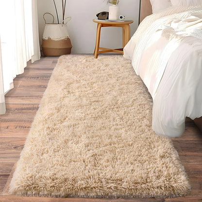 VIKAMA Ultra-Soft Running Rug Bedroom & Hallway Anti-Slip Mat Fluffy Plush Bedside Dormitory Carpet Home Decor