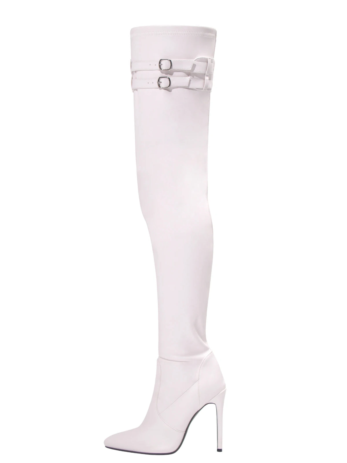 Long Boots for Women White Sexy Over Knee Boots Pointed Toe High Heels Autumn Winter Ladies Shoes Side Zipper Thigh High Boots