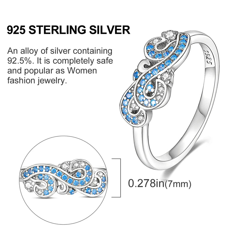 Original 925 Sterling Silver Ring Colorful Diamonds Cubic Zircon Finger Ring For Women Jewelry Wedding Engagement Birthday Gift