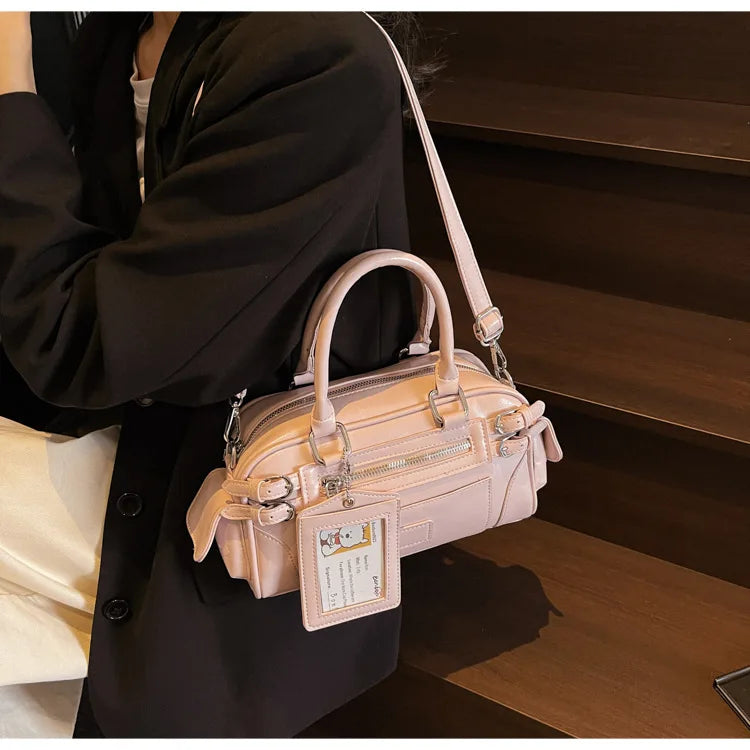 Stylish Design Glossy PU Sqeare Shoulder & Crossbody Bags Solid Zipper Hot Trendy Designer Style Handbags for Women 2025 New