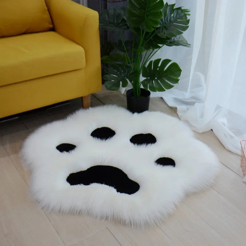 Lovely Cat Paw Pattern Soft Plush Carpet Home  Rugs and Carpets for Home Living Room
