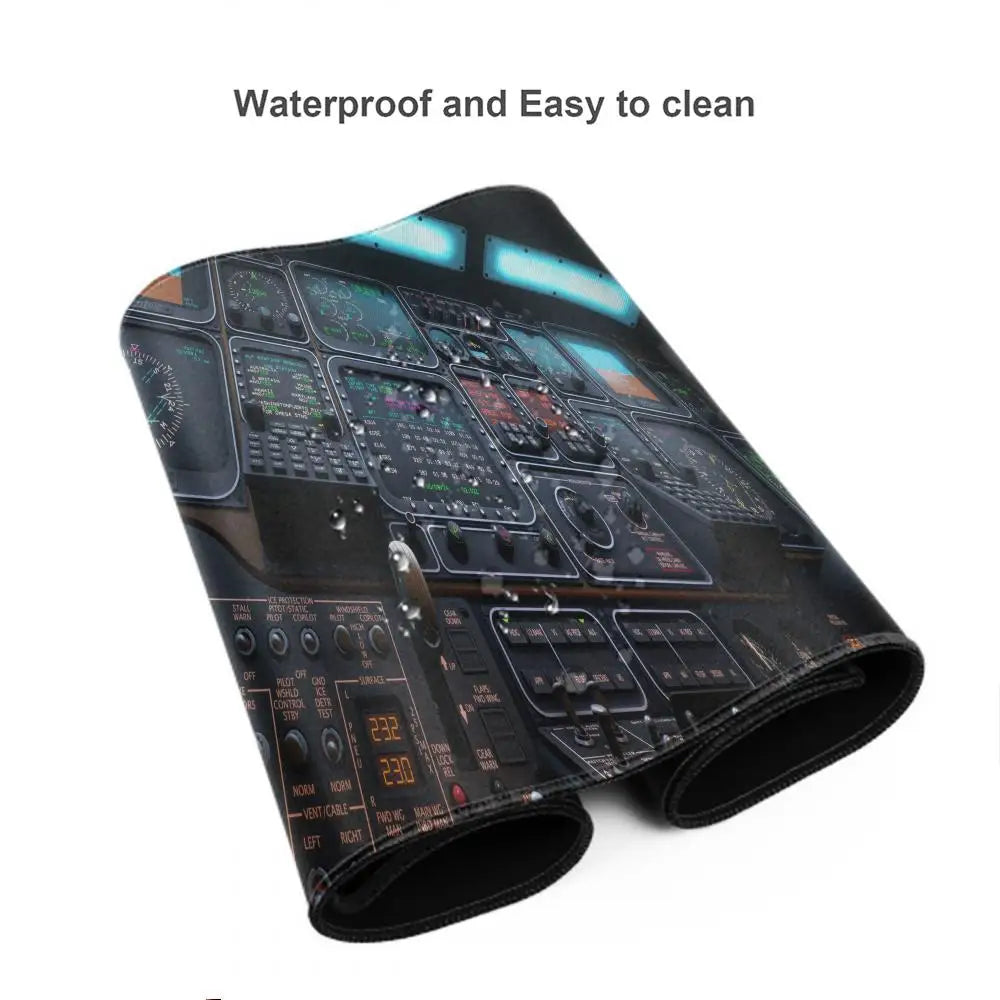 Plane Instrument Panel Mousepad HD Airplane Speedometer Mouse Pads XXL Non-slip Rubber Desk Mat Pc Gamer Deskmat Cockpit Playmat