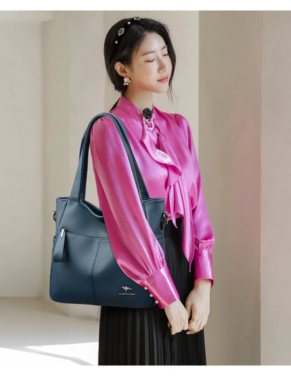 High Quality Soft Leather Shoulder Crossbody Bags For Women Large Capacity Luxury Bag Brand Designer Casual Handbag Sac A Main