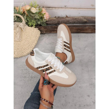 2026 Women Spring Sneakers Brand Classical Outdoor Casual Shoes Luxury Designer Leopard Print Comfort  Flat Shoes