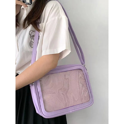 Female Ita Crossbody Bag Womens Transparent Messenger Bag Girls Cute-Lolita Shoulder Bags Teens Fashion Satchels Bag Ins