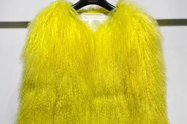 Mongolian Fur Coats Fur Lapel Jacket Women Elegant White Fluffy Solid Thicken Warm Long Sleeves Coats Winter Chic Oversize Lady