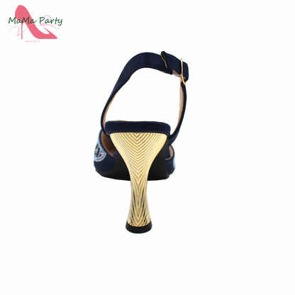 Peach Color New Arrivals Nigerian Women Shoes and Bag Set High Quality Super High Heels for Garden Party