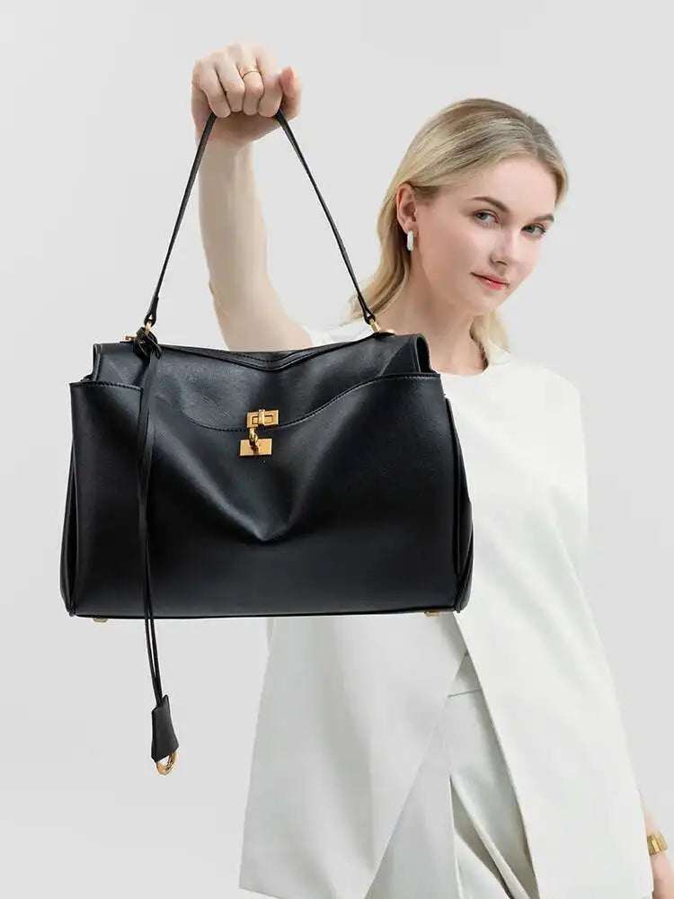 Luxury Fashion Leather Women's Tote Bag Lazy Bag Rodeo Briefcase Handbag Underarm Bags Large Capacity Crossbody Shoulder Bag