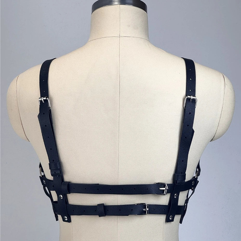 Women Fashion PU Leather Belt Street Style Bondage Body Harness Punk Decorative Harness Gothic Waistband Clothing Accessoreis
