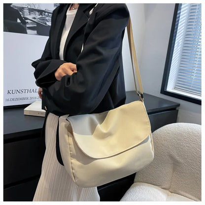 Solid Color Women Crossbody Bag Simple Ladies Shoulder Bag Waterproof Nylon Women'S Handbags Fashion Messenger Bag Women сумка