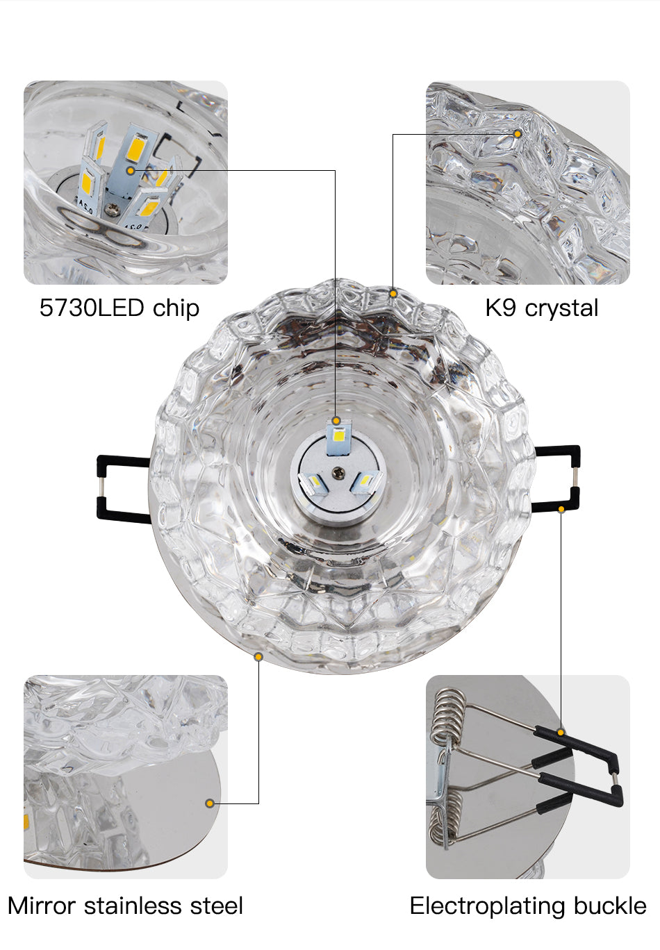 Aisle Flush LED Ceiling Lamp Living Room Crystal Corridor Aisle Lights LED Ceiling Lights Luces Front Techo Balcony Lamp Porch