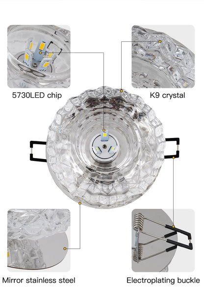 Aisle Flush LED Ceiling Lamp Living Room Crystal Corridor Aisle Lights LED Ceiling Lights Luces Front Techo Balcony Lamp Porch