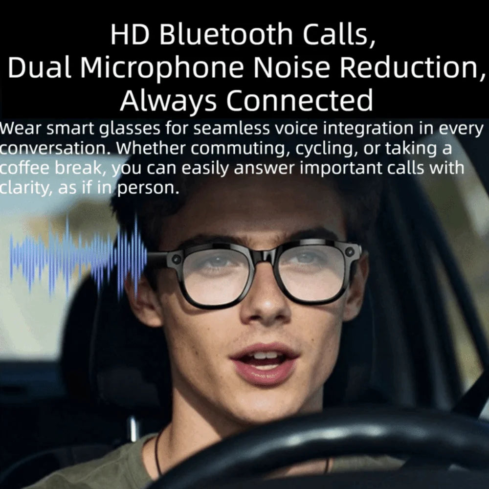 Real-time Translation AI Smart Glasses Anti-Blue Light 1080P Video Recording Smart AI Glasses Waterproof Bluetooth Audio