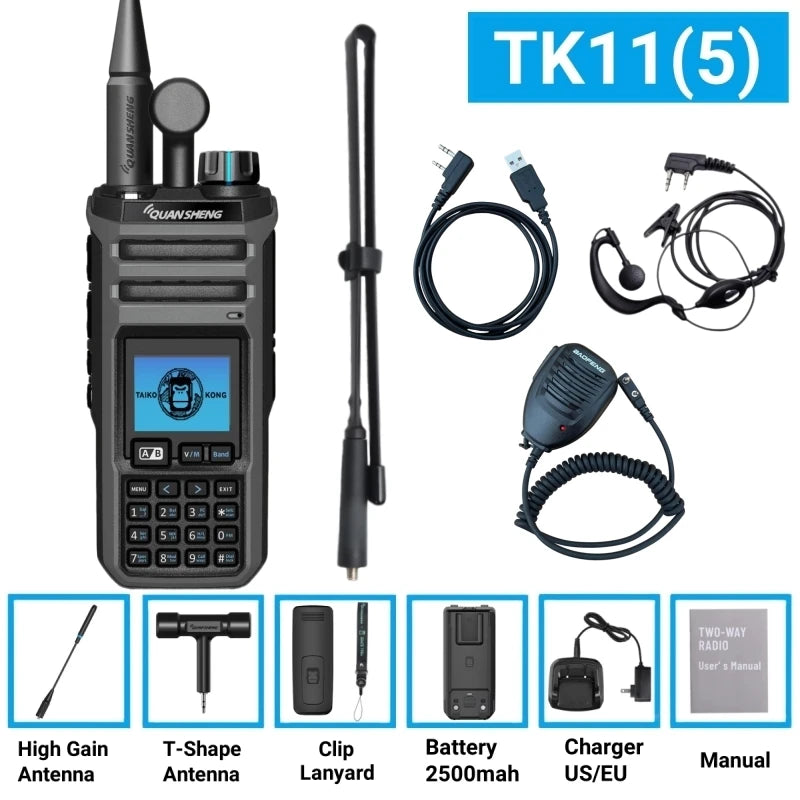 Quansheng Original Tk11 (5)  27 Mhz Walkie Talkie Handheld 10W Frequency Wireless Am Fm Ham