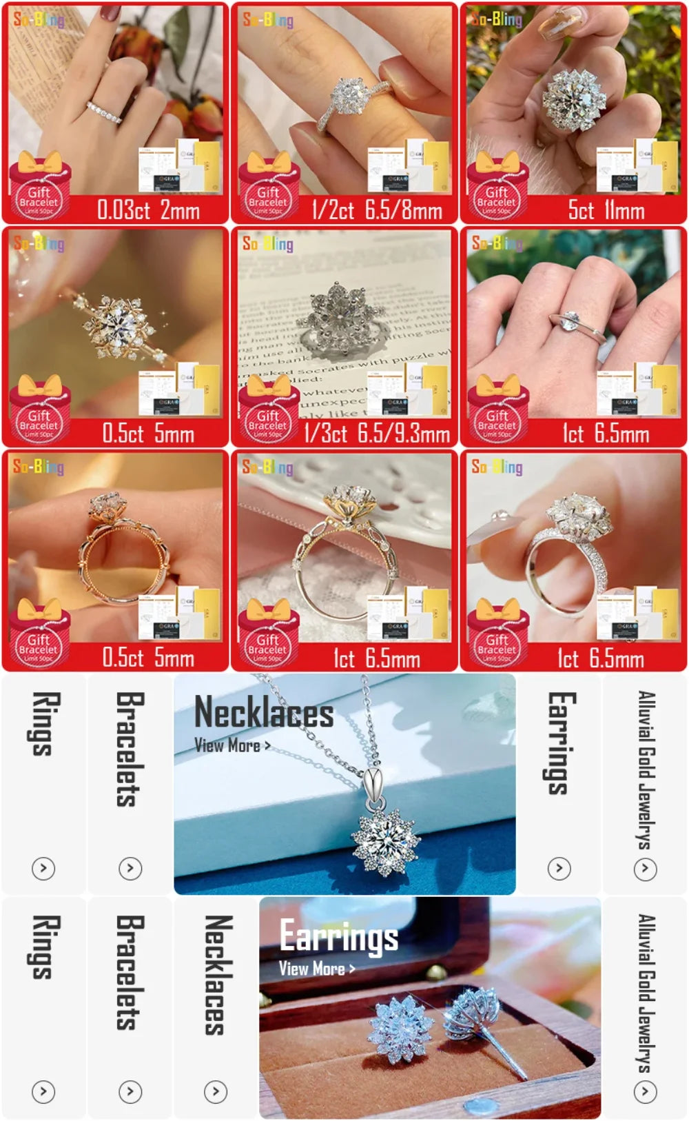 So-Bling S925 Sterling Silver Rings For Women Elegant Fine Cubic Zirconia Ring Bridal Wedding Engagement Women Trendy Jewelry