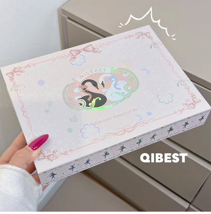 NICEKEY Makeup Sets Include 1*Lip Stain,1*Pressed Powder,1*Highlight Powder,1*Eyeshadow Palette With Necklace Gift Cosmetics Kit
