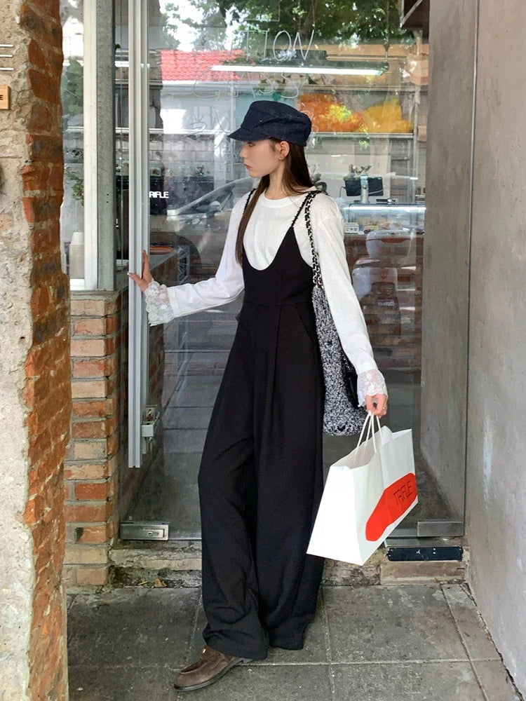 Kiesza lyte Fashion street 2024 High Waist Long Jumpsuit for Women Casual  Elegant Herben Wide leg pants Rompers Office Lady