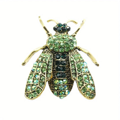SKEDS Luxury Exaggerated Vintage Women Crystal Bee Brooch Pin Fashion Elegant Lady Exquisite Insect Rhinestone Badges