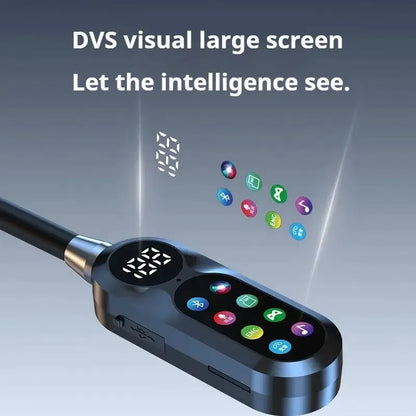 HD Screen Earphones Bluetooth 5.4 Headphones Neckband Headsets TWS Wireless Earbuds HiFi Stereo Voice Assistant Support TF Play