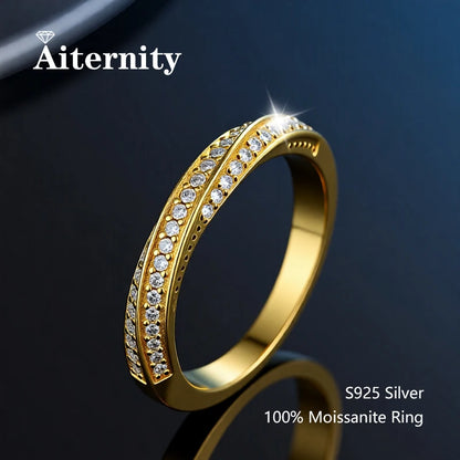 100% Pass Diamond Tester Pen Moissanite Ring Matching Wedding Diamond Band for Women 925 Sterling Silver Female Single Tail Ring