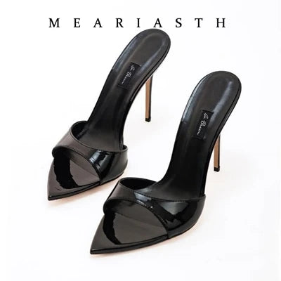 Super-high Heel 12/10/9/7cm Slippers Women Shoes Summer Peep Toe Stiletto Sandals Sexy Party Ladies Shoes Luxury Woman Pumps