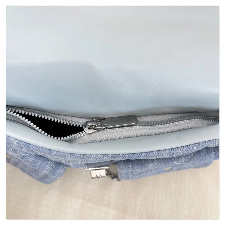 Korean Brand Shoulder Bag 2026 New Denim Side Bags for Women Ladies Crossbody Solid Fashion Chain Designer Daily Commuter City