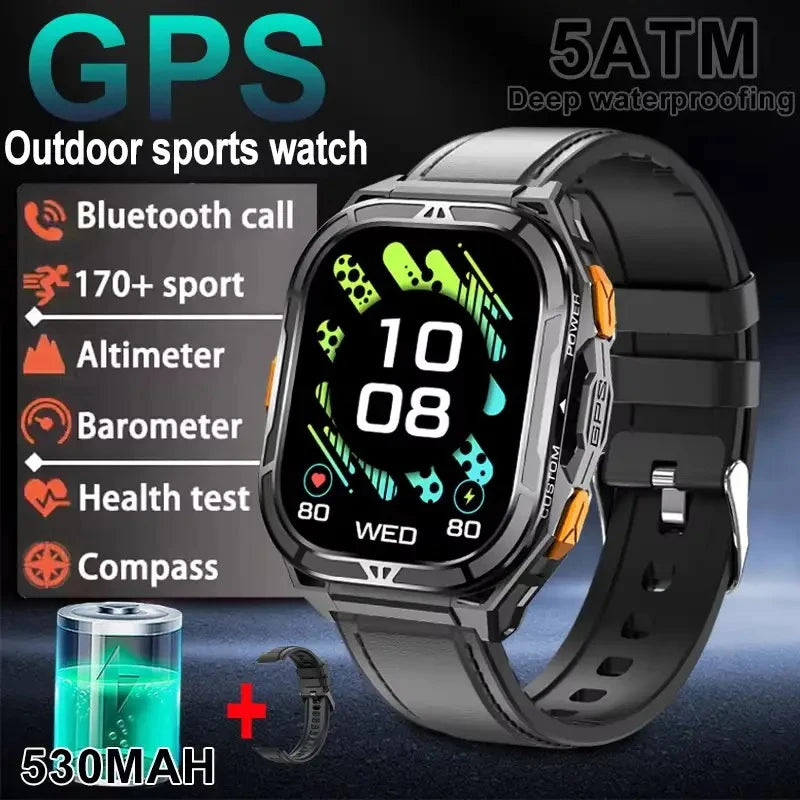 Luxury AMOLED Smartwatch Real GPS 5ATM Waterproof Smart Watch Electronic Clock Sports Wrist Digital Watches for Man Android 2026