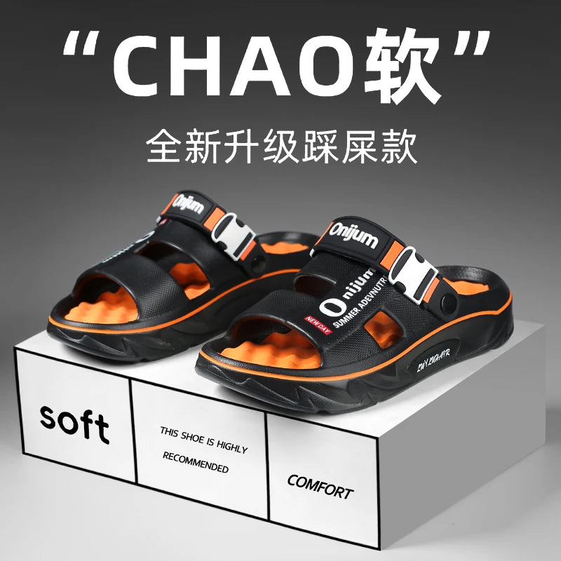 Unisex Slippers Summer Men Sandals Fashion Women Garden Shoes Orginal Beach EVA Slides Soft Thick Shoes Outdoor Non Slip Home