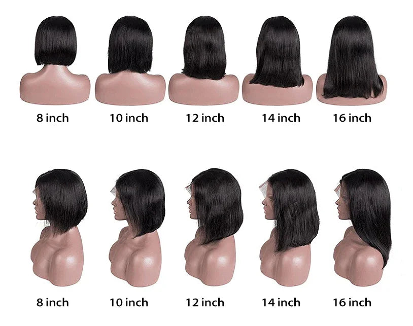 Bob Wig Human Hair 200% Density 13x4 HD Lace Frontal Short Straight Lace Front Bob Wigs For Black Women Human Hair Pre Plucked