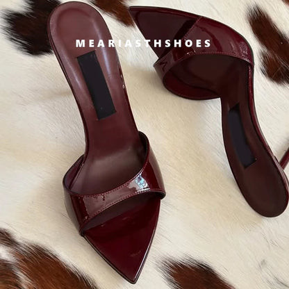 Super-high Heel Slippers Women Shoes Summer Peep Toe Mixed Colors Stiletto Sandals Sexy Party Ladies Shoes Luxury Woman Pumps