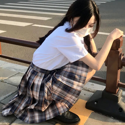 Japanese Bow Tie Skirt Set Student Pleated Skirt Jk Uniform Korean School Sexy Girl Preppy Style Seifuku Japanese School Uniform
